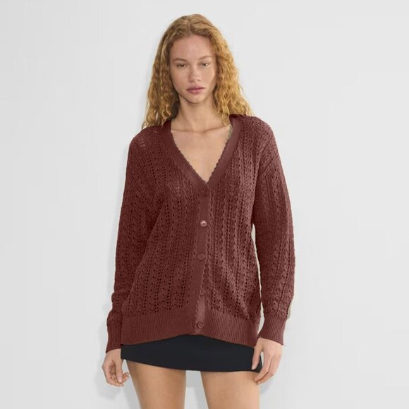 WILFRED By Aritzia Reverence Cardigan in Mocha Size Small - Picture 1 of 10
